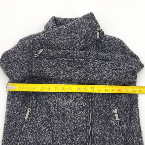 Forever 21 Heavy Moto Jacket Womens Size Small Faux Fur Wool Blend Biker Baddie - Picture 6 of 7